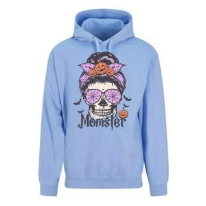 Momster Gift Funny Messy Bun Skeleton Spooky Halloween Cool Gift Unisex Surf Hoodie