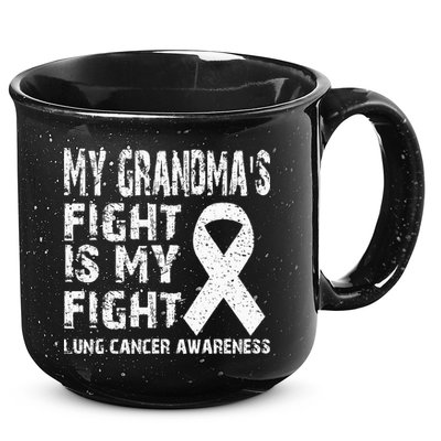 My Grandmas Fight Is My Fight Lung Cancer Awareness 15oz Campfire Ceramic Mug