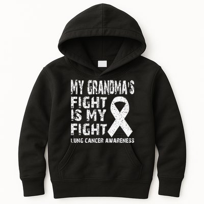 My Grandmas Fight Is My Fight Lung Cancer Awareness Kids Hoodie