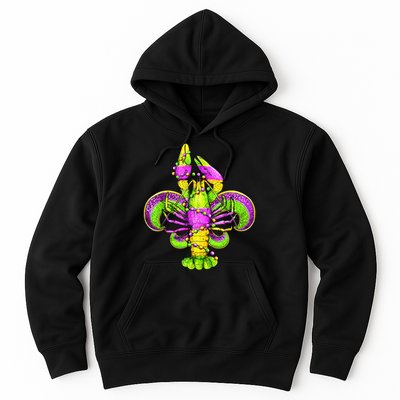 Mardi Gras Fleur De Lis Crawfish Hoodie