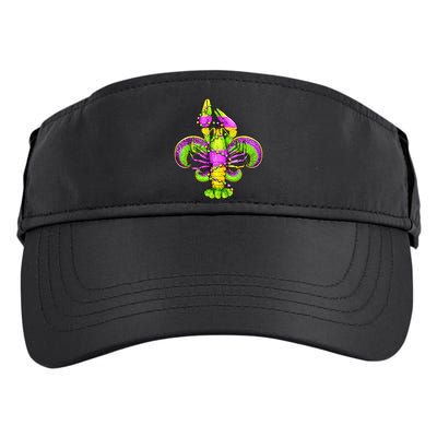 Mardi Gras Fleur De Lis Crawfish Adult Drive Performance Visor