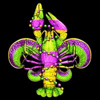 Mardi Gras Fleur De Lis Crawfish Drawstring Bag