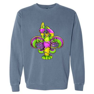 Mardi Gras Fleur De Lis Crawfish Garment-Dyed Sweatshirt