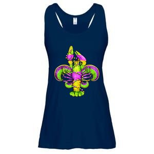 Mardi Gras Fleur De Lis Crawfish Ladies Essential Flowy Tank