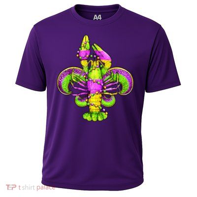 Mardi Gras Fleur De Lis Crawfish Performance Shirt