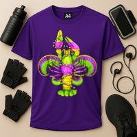 Mardi Gras Fleur De Lis Crawfish Cooling Performance Crew T-Shirt