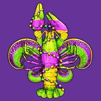 Mardi Gras Fleur De Lis Crawfish Cooling Performance Crew T-Shirt