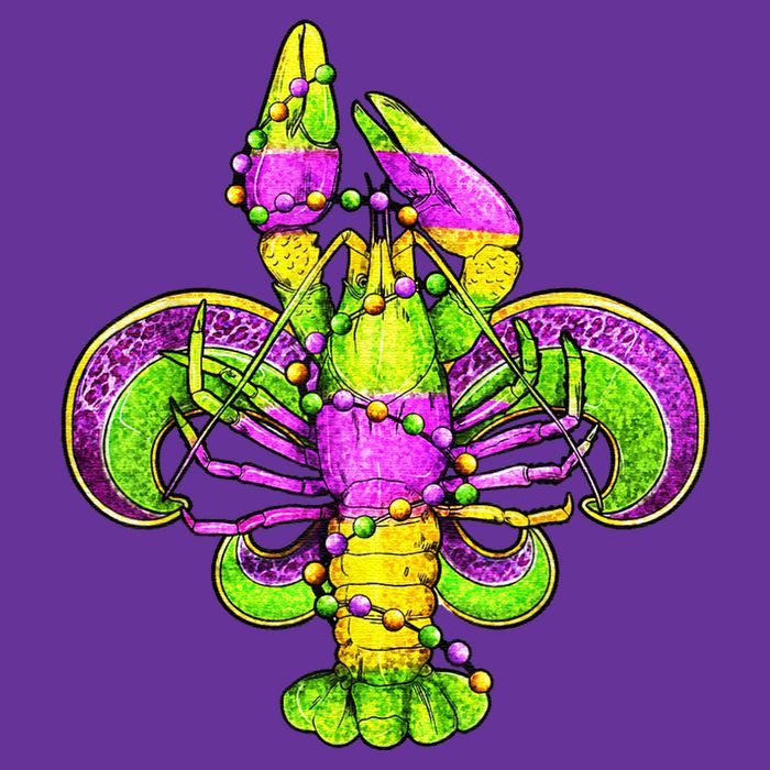 Mardi Gras Fleur De Lis Crawfish Cooling Performance Crew T-Shirt