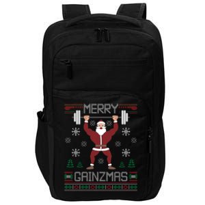 Merry Gainzmas Fit Santa Gym Workout Ugly Christmas Sweater Gift Impact Tech Backpack