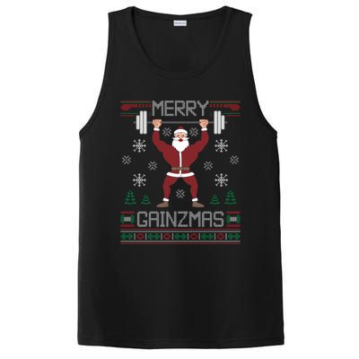 Merry Gainzmas Fit Santa Gym Workout Ugly Christmas Sweater Gift PosiCharge Competitor Tank