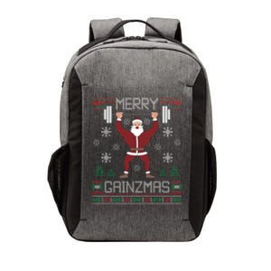 Merry Gainzmas Fit Santa Gym Workout Ugly Christmas Sweater Gift Vector Backpack