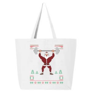 Merry Gainzmas Fit Santa Gym Workout Ugly Christmas Sweater Gift 25L Jumbo Tote