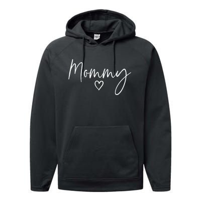 Mommy Gifts For Women Heart MotherS Day Mommy Performance Fleece Hoodie