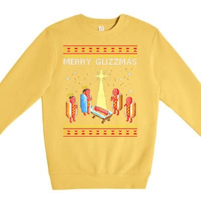 Merry Glizzmas Funny Christmas Premium Crewneck Sweatshirt