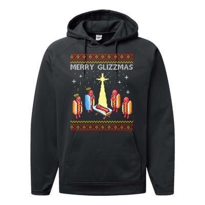 Merry Glizzmas Funny Christmas Performance Fleece Hoodie