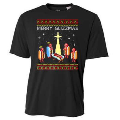 Merry Glizzmas Funny Christmas Cooling Performance Crew T-Shirt