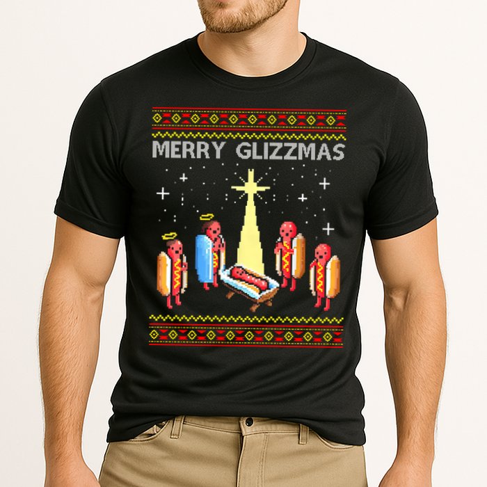 Merry Glizzmas Funny Christmas Cooling Performance Crew T-Shirt