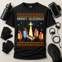Merry Glizzmas Funny Christmas Cooling Performance Crew T-Shirt