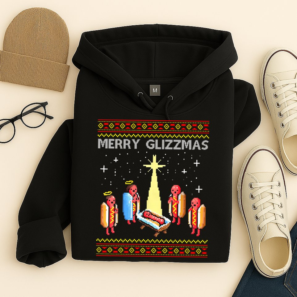 Merry Glizzmas Funny Christmas Hoodie
