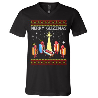 Merry Glizzmas Funny Christmas V-Neck T-Shirt
