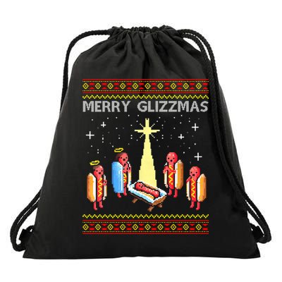 Merry Glizzmas Funny Christmas Drawstring Bag