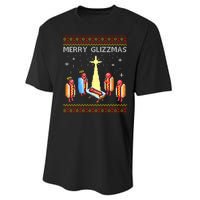 Merry Glizzmas Funny Christmas Performance Sprint T-Shirt