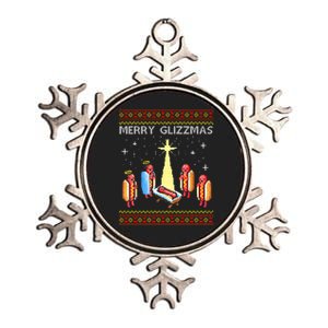 Merry Glizzmas Funny Christmas Metallic Star Ornament