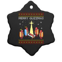 Merry Glizzmas Funny Christmas Ceramic Star Ornament