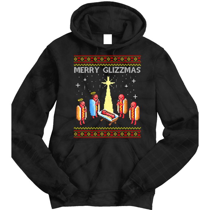 Merry Glizzmas Funny Christmas Tie Dye Hoodie