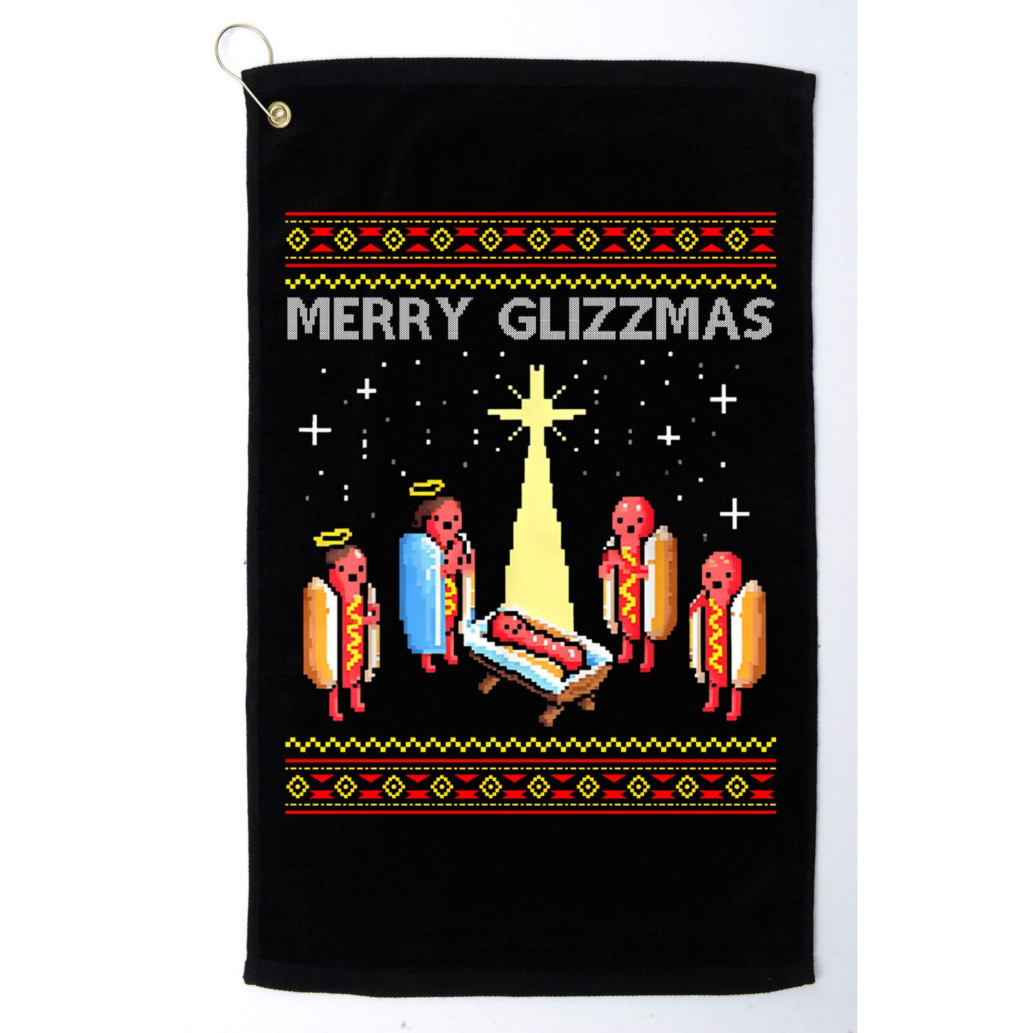 Merry Glizzmas Funny Christmas Golf Towel