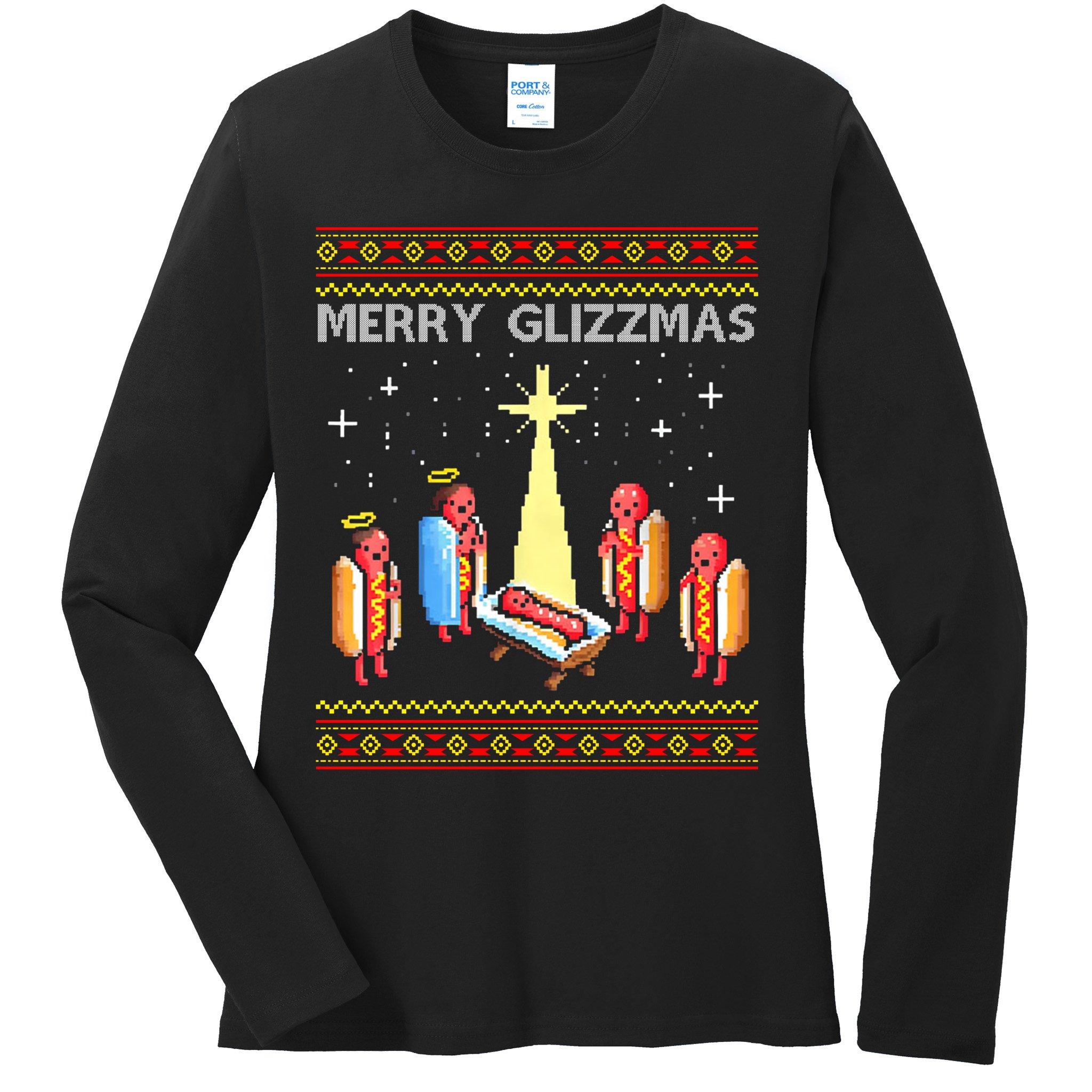 Merry Glizzmas Funny Christmas Ladies Long Sleeve Shirt