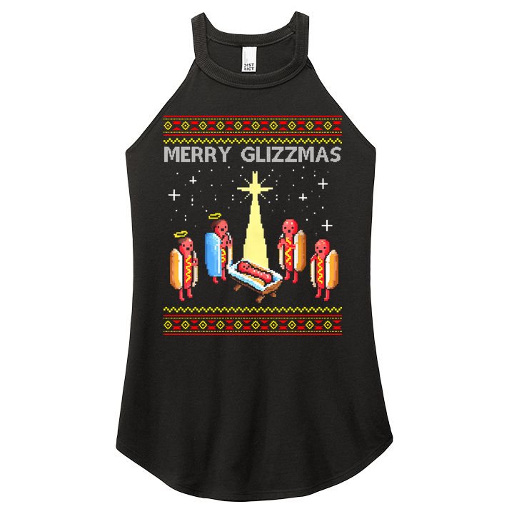 Merry Glizzmas Funny Christmas Women's Perfect Tri Rocker Tank