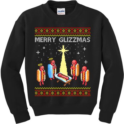 Merry Glizzmas Funny Christmas Kids Sweatshirt