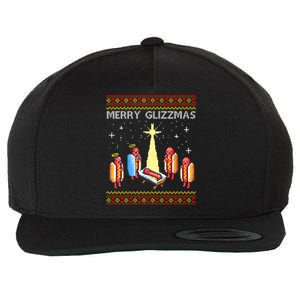 Merry Glizzmas Funny Christmas Wool Snapback Cap