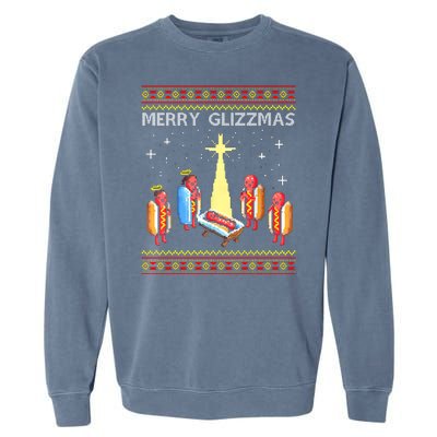 Merry Glizzmas Funny Christmas Garment-Dyed Sweatshirt