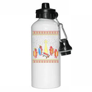 Merry Glizzmas Funny Christmas Aluminum Water Bottle