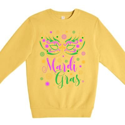 Mardi Gras Feathered Mask Gift Premium Crewneck Sweatshirt