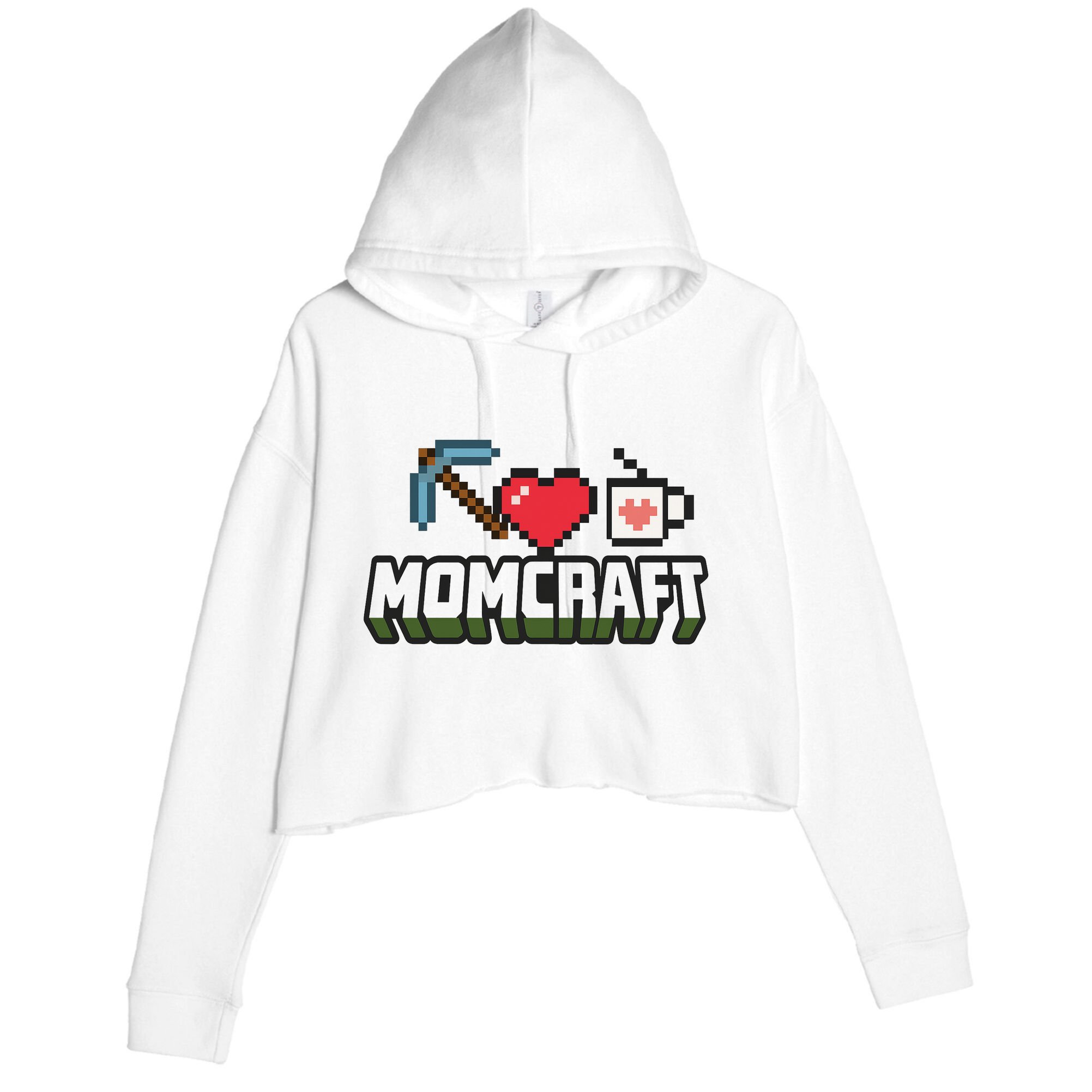 Momcraft Gamer Funny Mother's Day Gift Crop Fleece Hoodie