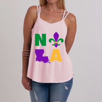 Mardi Gras Fleur De Lis Mardi Gras New Orleans Gift Women's Strappy Tank