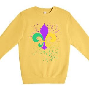 Mardi Gras Fleurgiftdegiftlis Paint Splatter Gift Premium Crewneck Sweatshirt