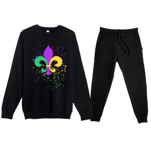 Mardi Gras Fleurgiftdegiftlis Paint Splatter Gift Premium Crewneck Sweatsuit Set