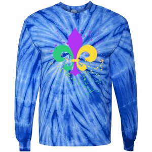 Mardi Gras Fleurgiftdegiftlis Paint Splatter Gift Tie-Dye Long Sleeve Shirt