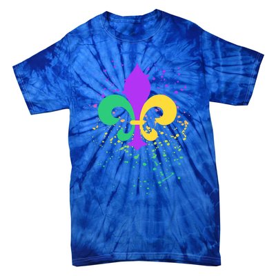 Mardi Gras Fleurgiftdegiftlis Paint Splatter Gift Tie-Dye T-Shirt