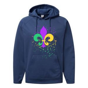 Mardi Gras Fleurgiftdegiftlis Paint Splatter Gift Performance Fleece Hoodie