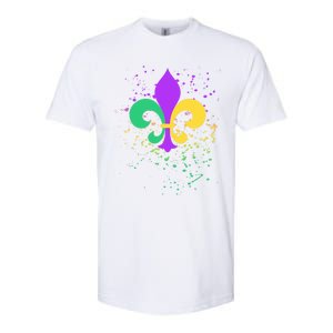 Mardi Gras Fleurgiftdegiftlis Paint Splatter Gift Softstyle CVC T-Shirt