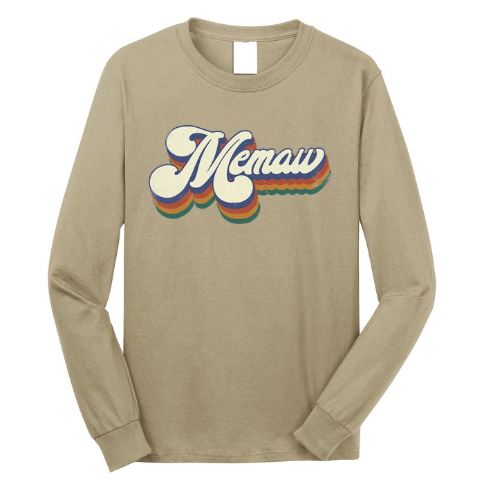 Memaw Gifts For Grandma Retro Vintage Mother's Day Memaw Long Sleeve Shirt