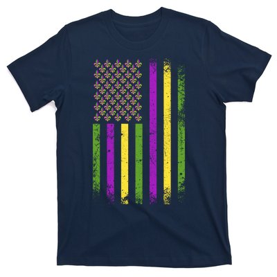 Mardi Gras Festive USA Flag T-Shirt