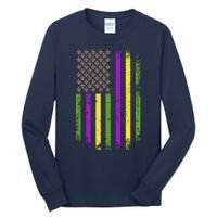 Mardi Gras Festive USA Flag Tall Long Sleeve T-Shirt