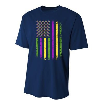 Mardi Gras Festive USA Flag Performance Sprint T-Shirt