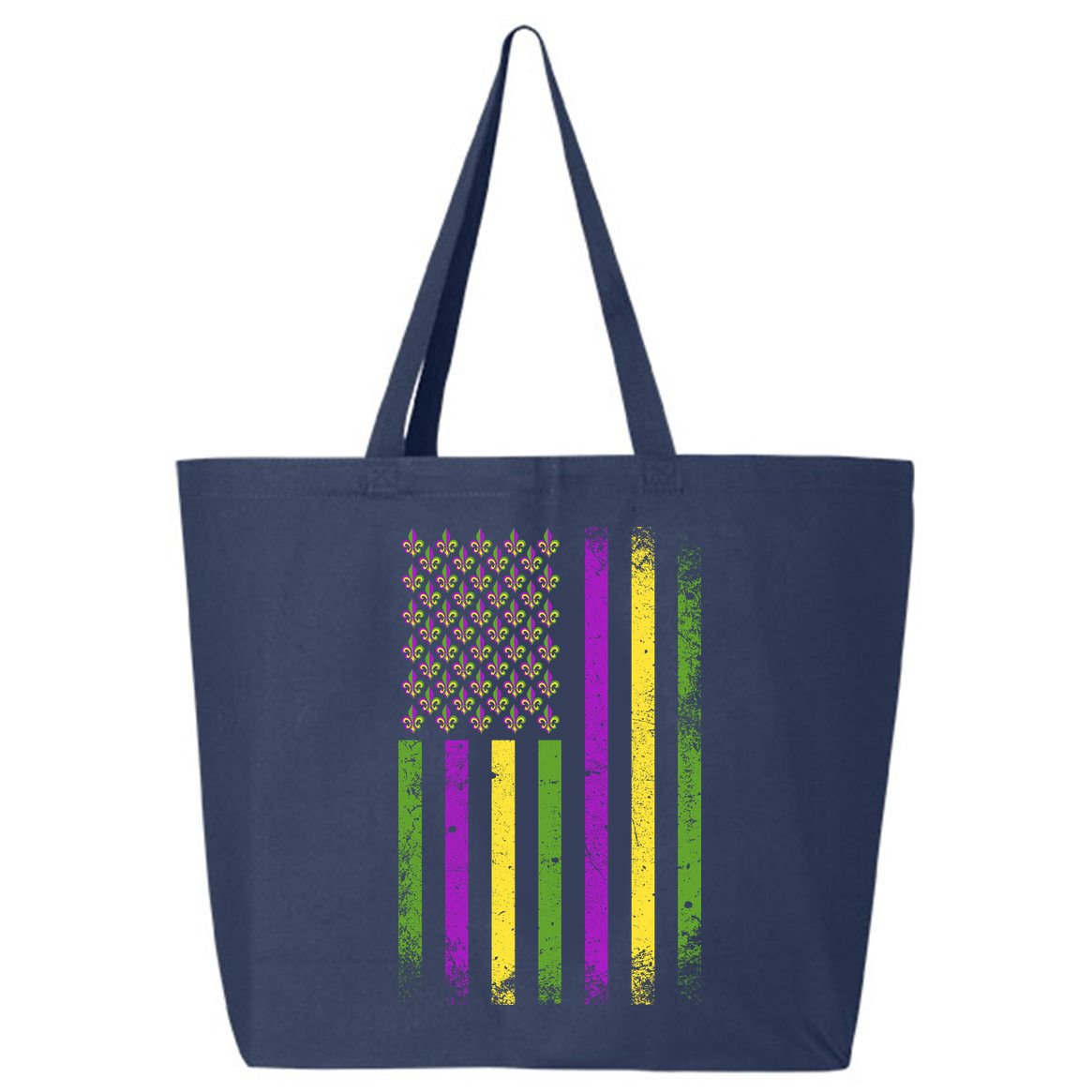Mardi Gras Festive USA Flag 25L Jumbo Tote